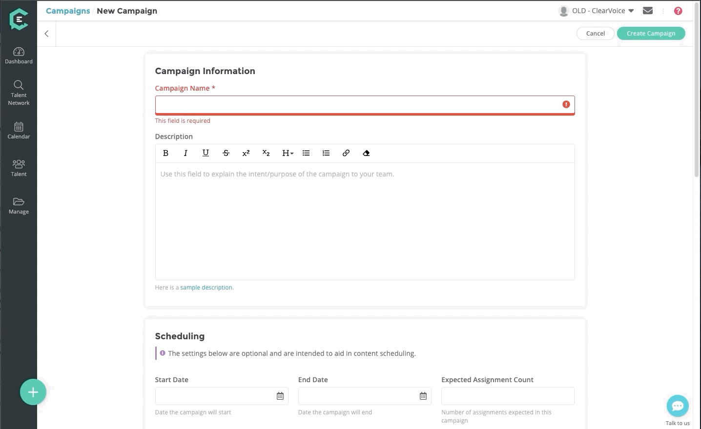 ClearVoice personas in assignment instructions