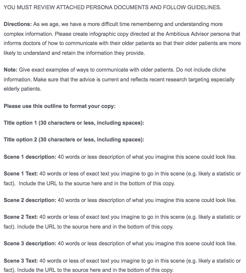 Infographic assignment instructions