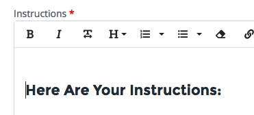 Assignment instructions field