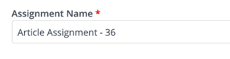 Assignment name field